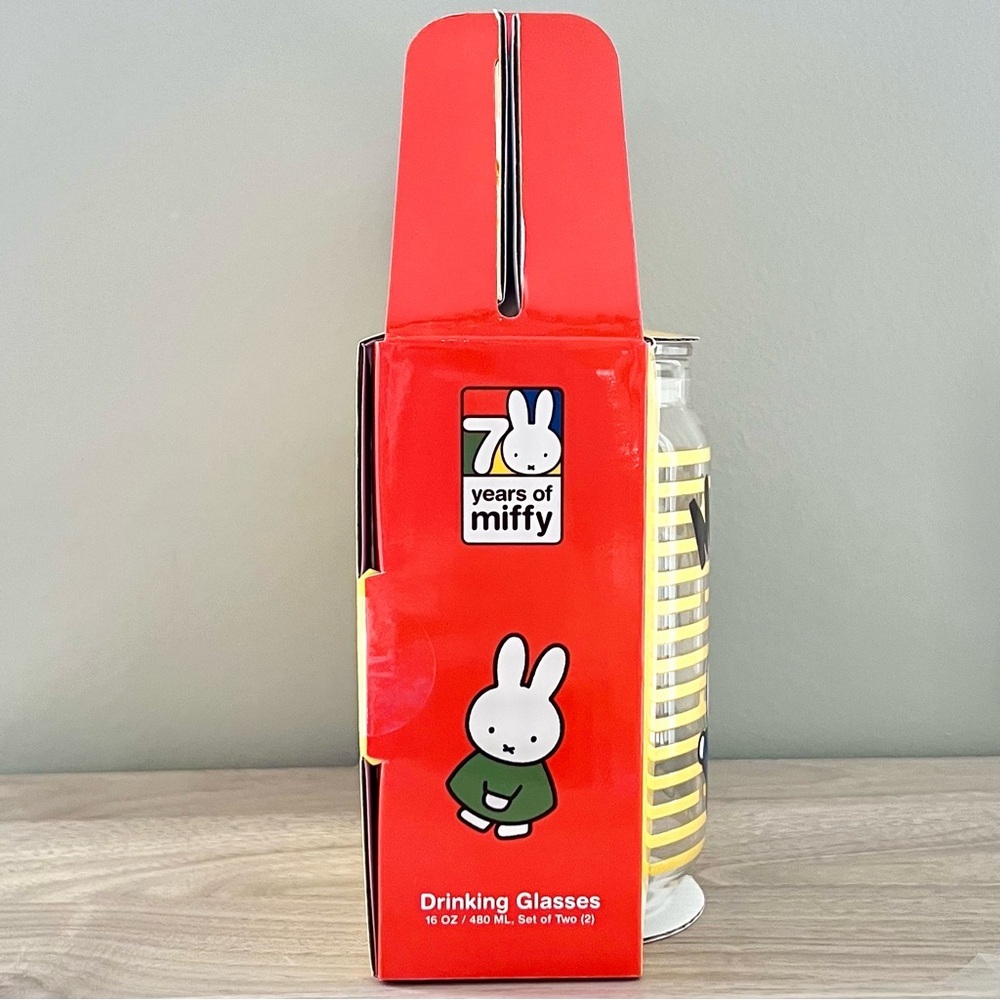 Miffy Drinking Glass Set with Glass Straw | 16oz - Picture 4 of 6